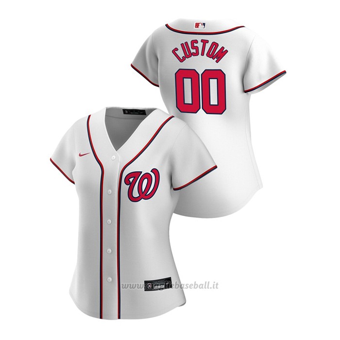 Maglia Baseball Donna Washington Nationals Personalizzate 2020 Replica Primera Bianco